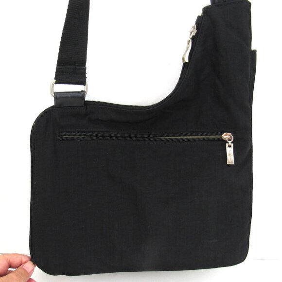 Baggallini Black Angled Crossbody Bag Interior/Exterior Pockets Nylon Strap - Picture 3 of 7